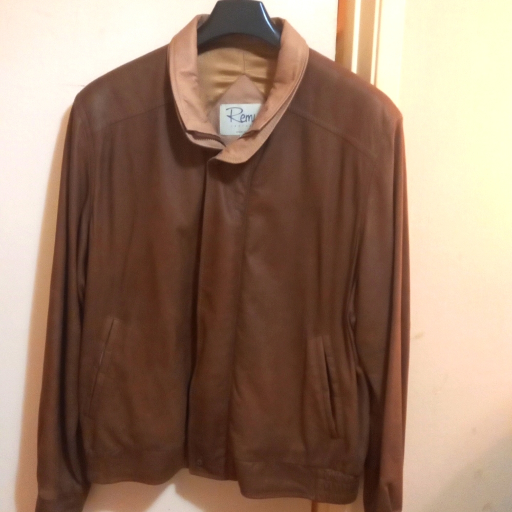 Remy tan leather jacket, size42